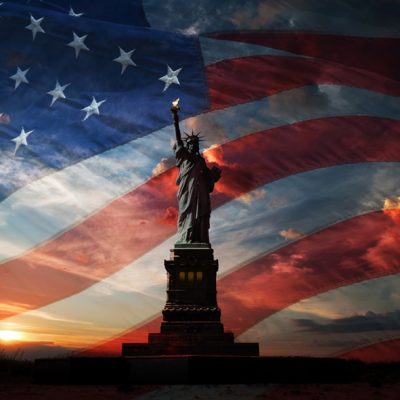 Independence day Liberty enlightening the world